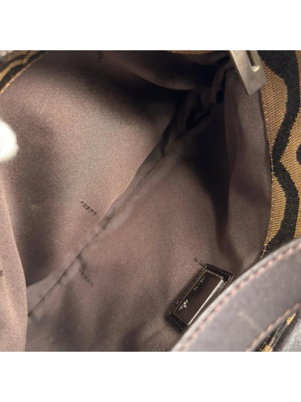 Fendi Hobo Handbag Nylon Brown
